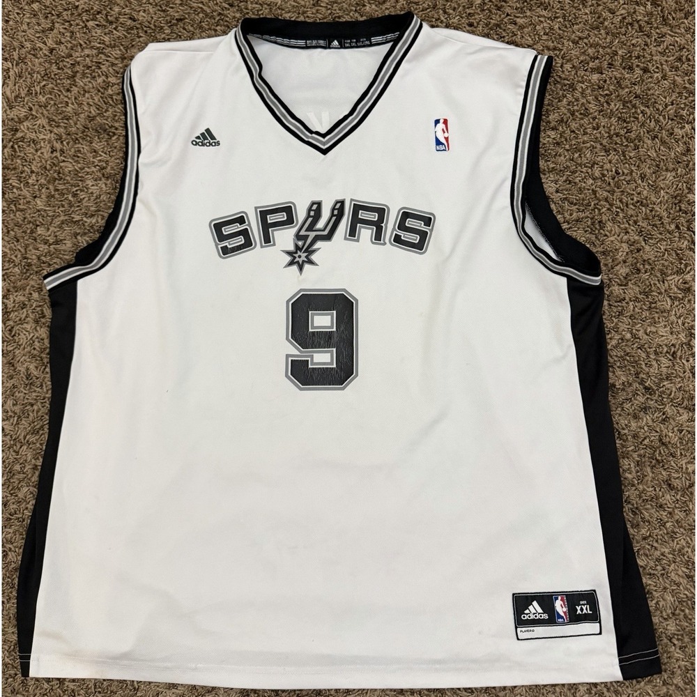 Vintage San Antonio Spurs Tony Parker Jersey White NBA Basketball Adidas Sz 2XL